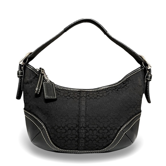 Coach Vintage Soho Leather & Signature Jacquard Mini Hobo Shoulder Bag - Picture 2 of 11